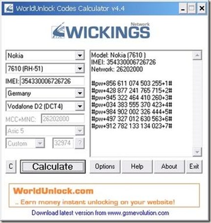 Worldunlock codes calculator 4.4 download